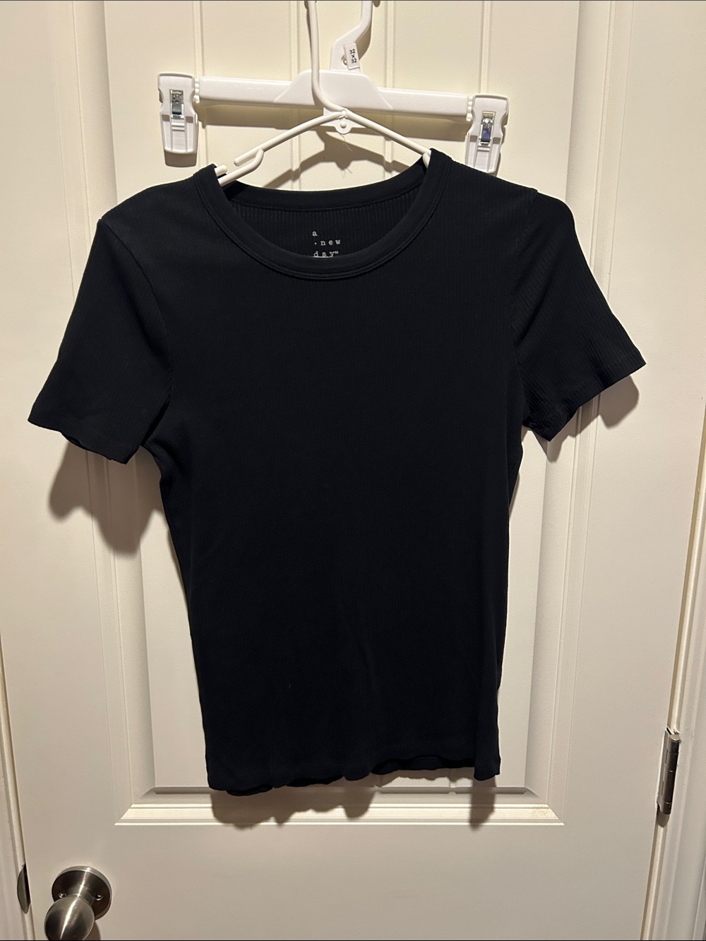 a new day Black Ribbed Short-Sleeve Tee
